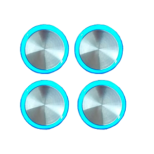 kit 4 botões côncavo chamada de elevador 3 vias led azul