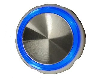 Botão Chamada Côncavo Espelhado Led Azul 4 Vias Neo 24v Otis
