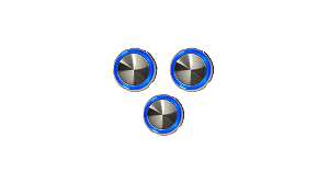 Kit 3 Botão Chamada Côncavo Espelhado Led Azul 4 Vias Neo 24v Otis