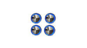 Kit 4 Botão Chamada Côncavo Espelhado Led Azul 4 Vias Neo 24v Otis
