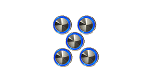 kit 5 Botão Chamada Côncavo Espelhado Led Azul 4 Vias Neo 24v Otis
