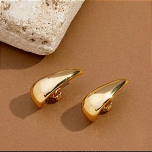Brinco Ear Hook Gota - Banhado Ouro 18k