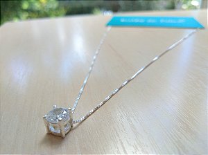 Corrente prata 925 com pingente ponto de luz