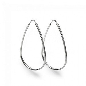 Brinco gota oval - Prata 925