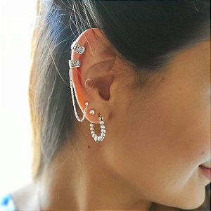 Piercing de pressão prata 925 - Estampado
