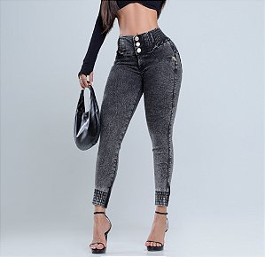 Calça Jeans Feminina Cós Alto Modelador Premium Afina Cintura