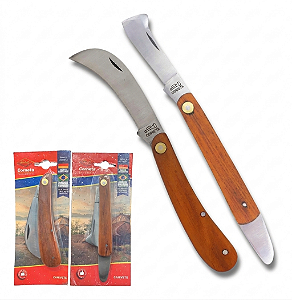 Kit Canivete Poda e Enxertia Com Espátula Inox - Corneta
