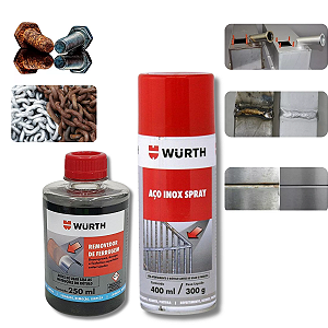Removedor De Ferrugem + Spray De Aço Inox Para Proteção Wurth