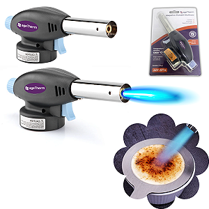 Kit 2 Maçarico Culinário Portátil Multiuso Controle De Chamas