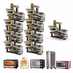 Kit 10 Termostato Lâmina Com Suporte 16a Bivolt para Fornos 300ºc