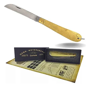 Canivete Escama de Peixe Recartilhado Latão (Carbono) - Gift Box