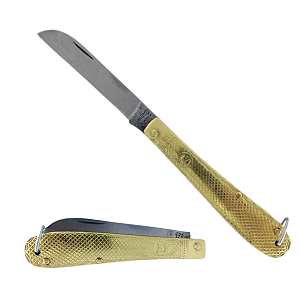 Canivete Recartilhado Latão / Escama de Peixe (Carbono) - 9250