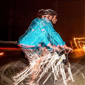 Jaqueta Corta-vento Refletiva Ciclismo Estrella Azul