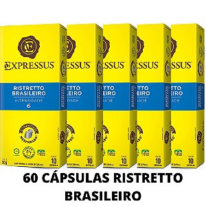 Kit C/60 Cápsulas de Café Biodegradáveis Ristretto Brasileiro