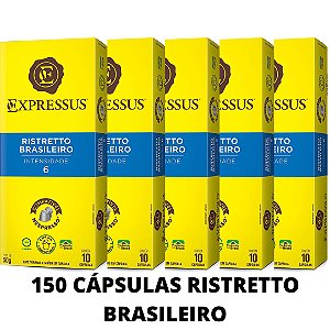  Kit c/150 Cápsulas de Café Biodegradáveis Ristretto Brasileiro