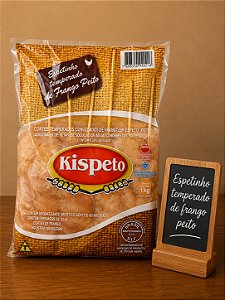 Espeto Frango Peito Temperado 1kg