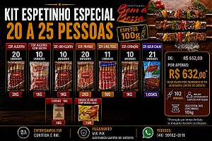 Kit Espetinho Especial 20 a 25 Pessoas 10kg