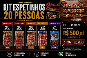 Kit Espetinho para 20 Pessoas 9,05kg