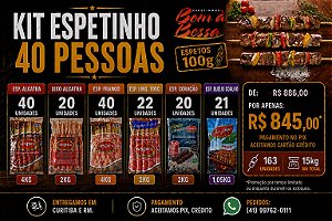 Kit Espetinho para 40 Pessoas 15kg