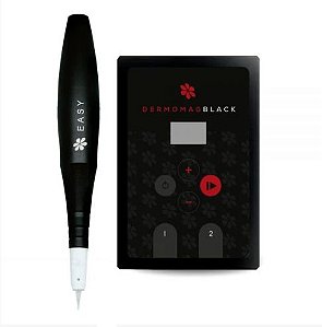 Dermografo Mag Completo Pen Easy Preto com fonte Duo Black
