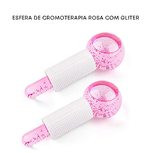 Esfera de Cromoterapia Pequena Rosa Gliter