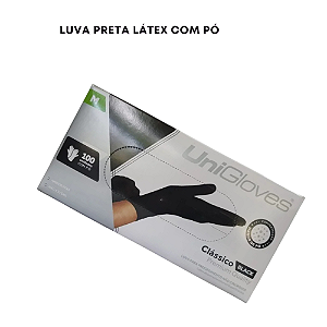 Luva Descartável M latex preto