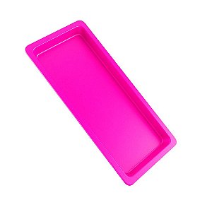 Bandeja Média Rosa Plástica Autoclavável 22x12x1,5