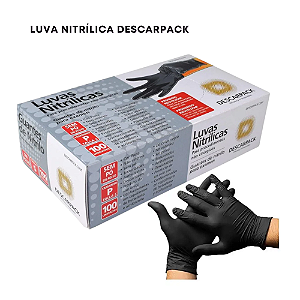 Luva Descartável P nitrilica preta