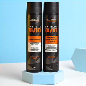 Kit Shampoo Cabelos Oleosos + Condicionador Masculino (2 produtos) - Extreme Man  - Vizeme