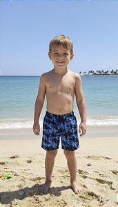 Bermuda infantil coqueiros azul