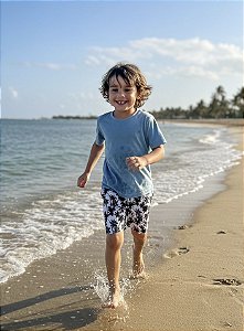 Bermuda infantil coqueiros branco