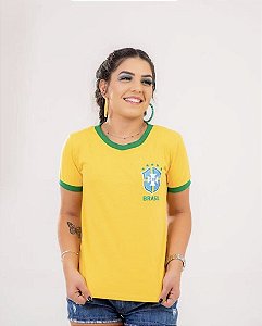 Baby Look Copa Brasil (amarelo brasão)