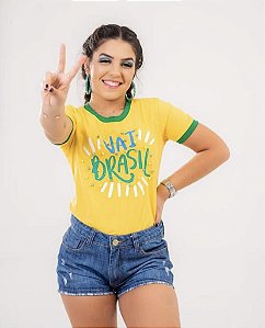 Baby Look Copa Brasil (amarelo vai brasil)