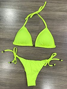 Biquini cortininha empina bumbum amarrar (neon)