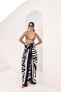 Pareo Canga Resort - Tigre Preto e Branco