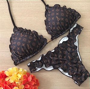 Biquini cortininha inspiração Marrom - Ripple