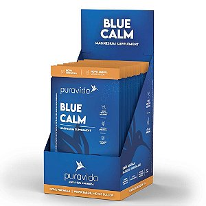 BLUE CALM (MAGNÉSIO + INOSITOL + TRIPTOFANO + TAURINA + SPIRULINA AZUL) Box com 20 saches - Pura Vida