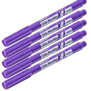 Kit 5 Canetas Viscot 1450xl-200 Ponta Fina Regular - Roxa