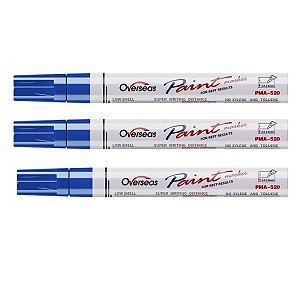 Kit 3 Canetas Cirúrgicas Marcador Pele- Alto Rendimento-Azul