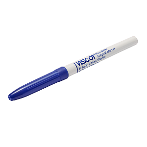 Marcador cirúrgico tinta azul brilhante c/régua estéril