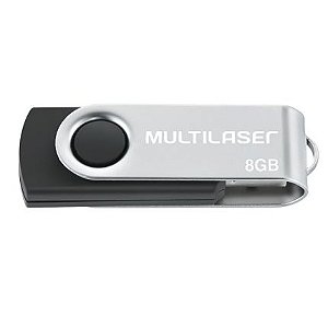 Pen Drive Multilaser 8Gb Preto e Prata