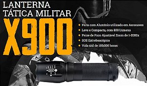 Lanterna Led tatica militar X900 ilumina muito