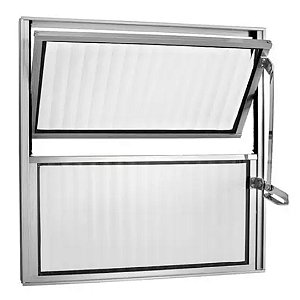 Vitro Basculante 40 x 40 Aluminio Brilhante - Esquadriglass