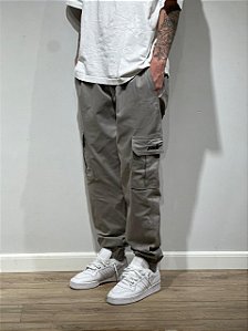 CALÇA CARGO JOGGER SARJA PREMIUM (cinza)