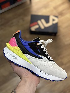 FILA RENNO VINTAGE (branco/preto/limao)