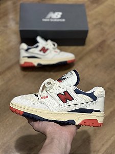 NEW BALANCE 550 (bege/vermelho/azul)