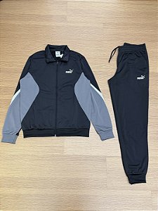 CONJUNTO PUMA 2026 BLOCK POLY SUIT (preto/cinza)