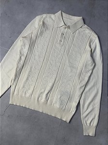 SUÉTER TEXTURIZADO BOTÃO (creme)