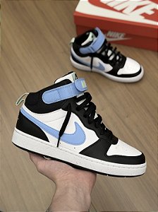 NIKE COURT BOROUGH MID 2 (branco/preto/azul)