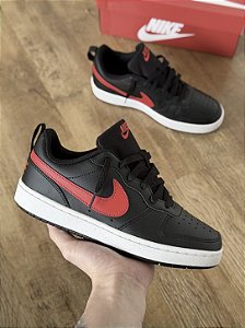 NIKE COURT BOROUGH LOW (preto/vermelho)